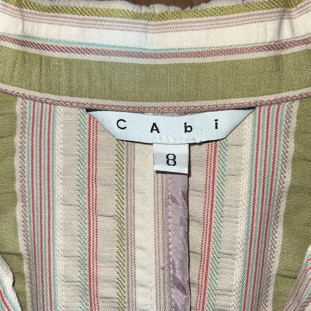 Cabi Women's Cream with Stripes Blazer Size 8